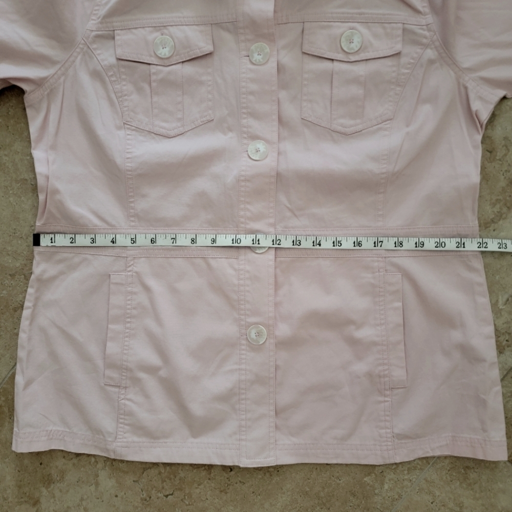 NWOT XL 100% Cotton Button-Front Shirt Jacket in Soft Pink Christopher & Banks - Picture 9 of 14
